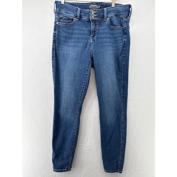 Torrid Premium Jeggings Women's Size 14 Blue Denim Jeans Triple Button Closure - Picture 1 of 6
